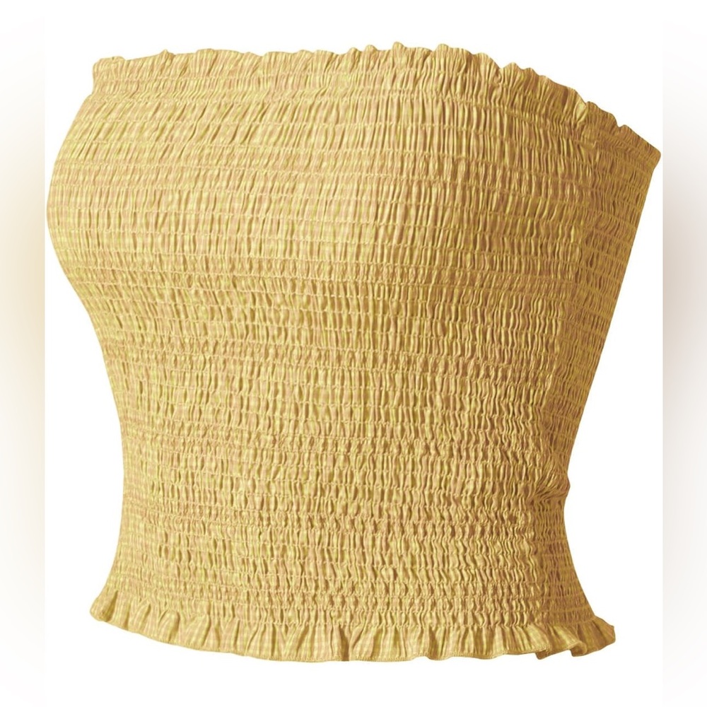 Match Mustard Smocked Tube Top